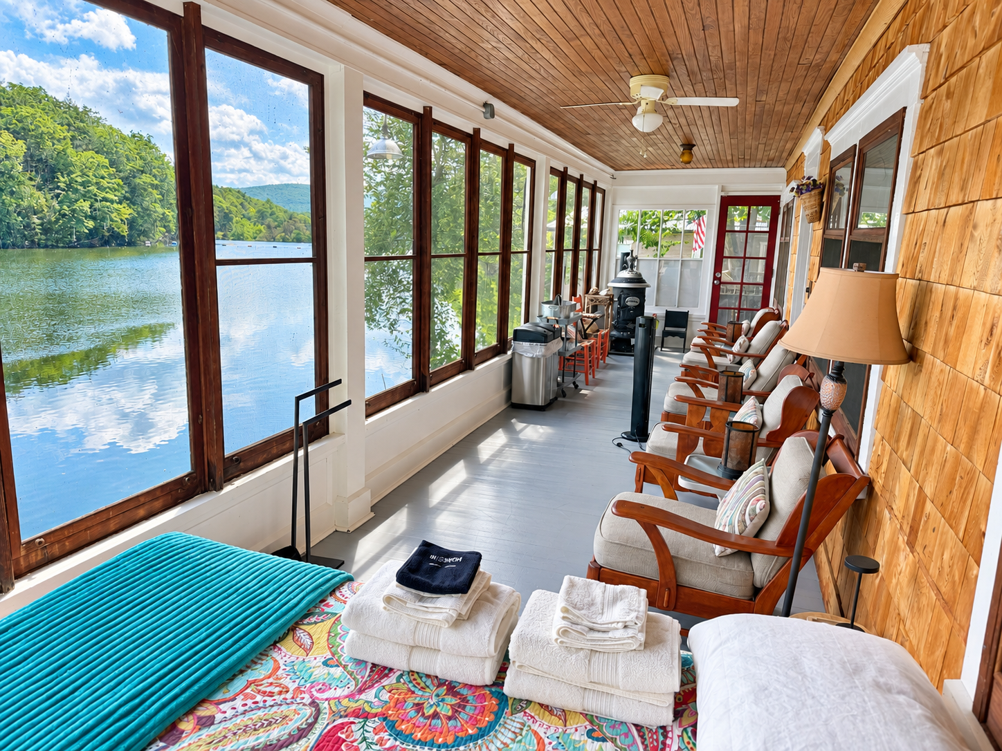 Wow what an awesome view - from the sun porch on the lakeside of the main house.