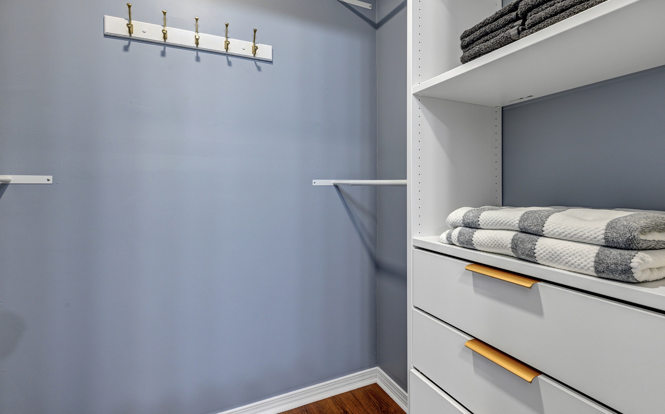 Walk in closet with plenty of storage