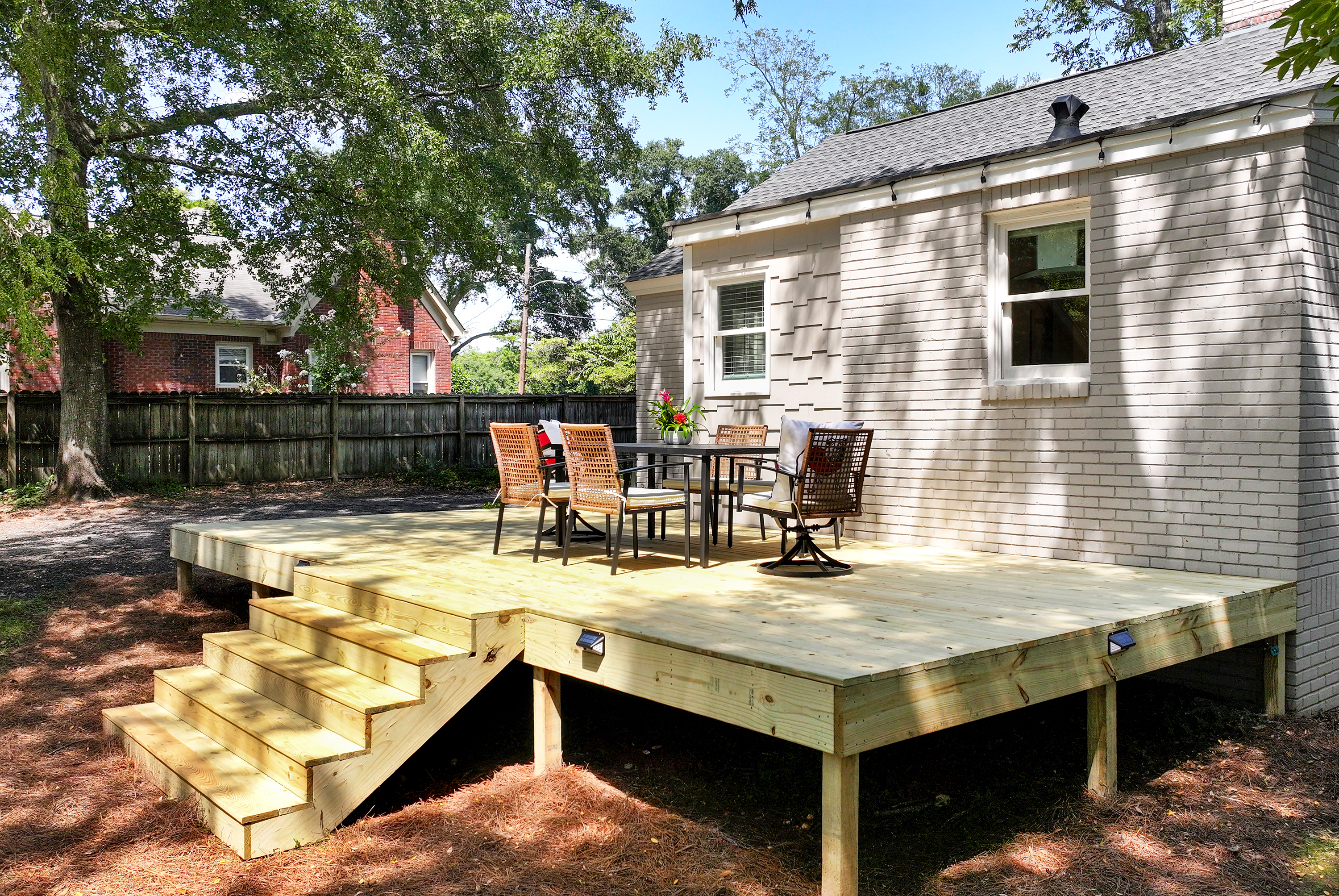 Steps to the backyard!