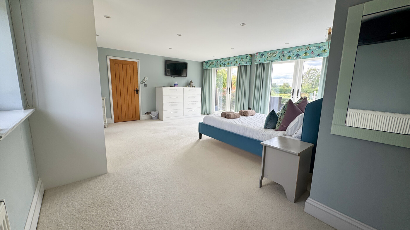 Teal bedroom