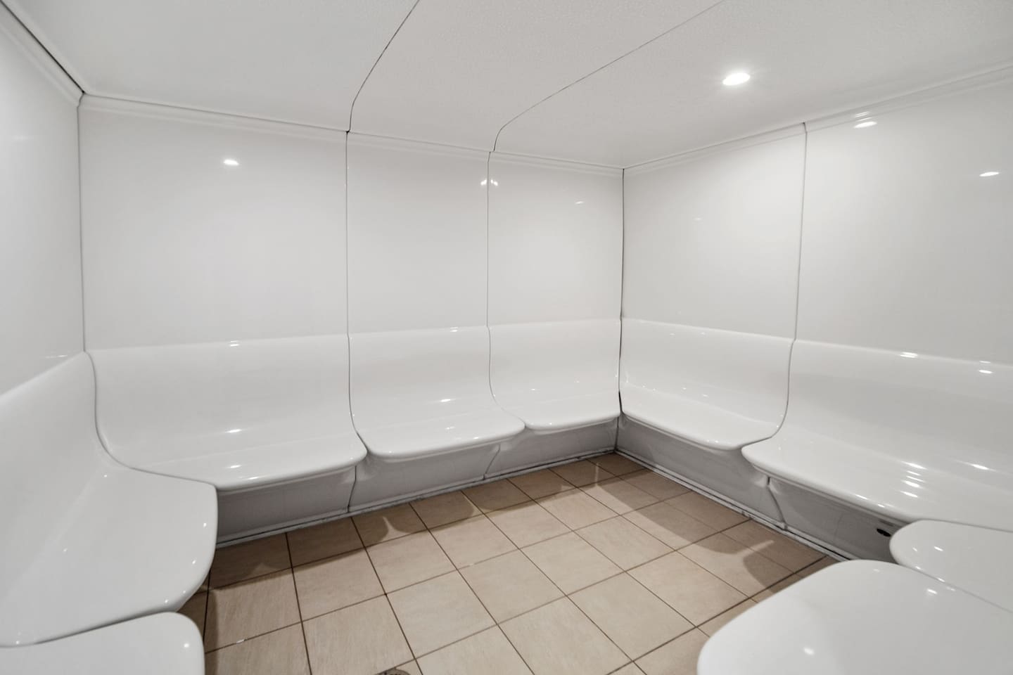 The sauna room at Aqua Resort.