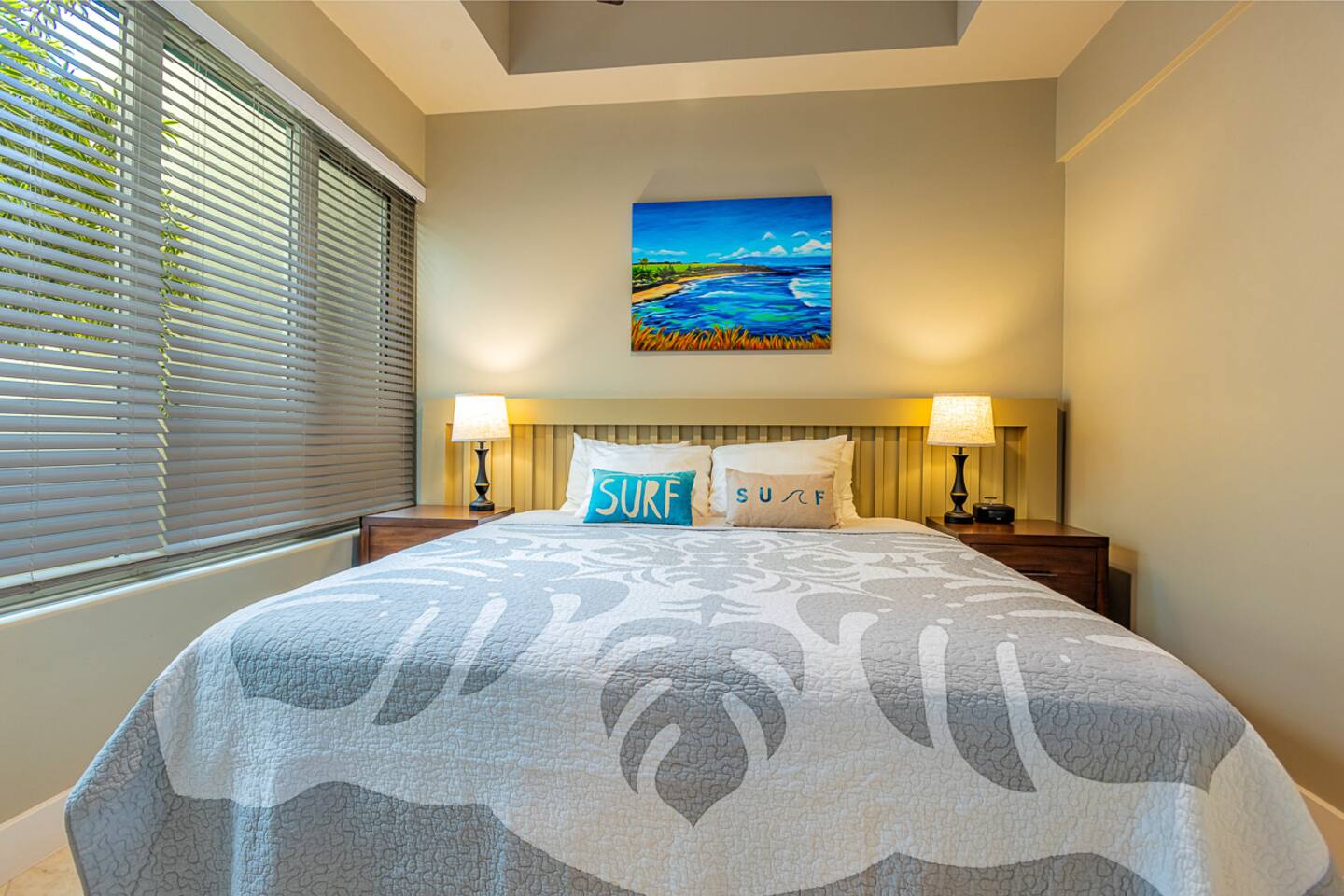 another view of the second bedroom with two twin XL beds which can be pushed together on request (prior to guest's arrival) as seen in those photo