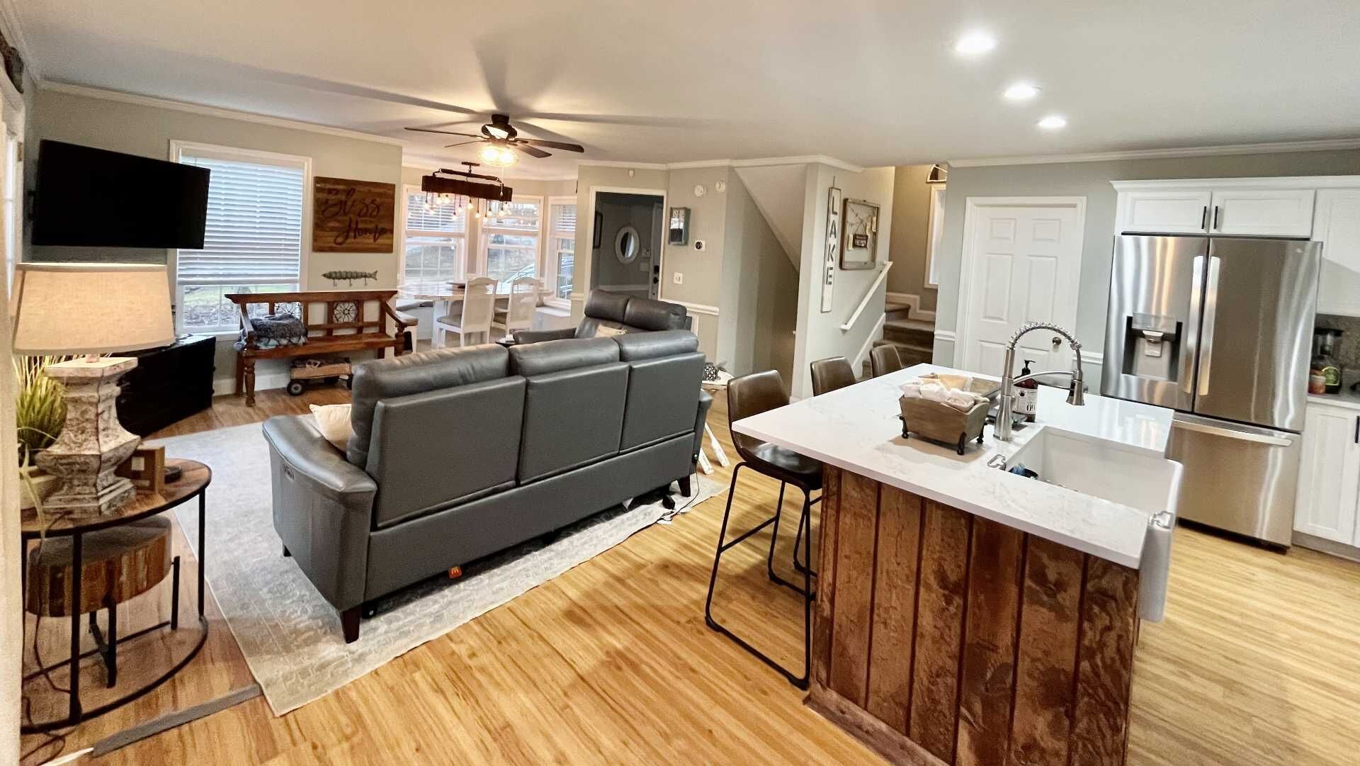 Main floor - steps to upper and lower level