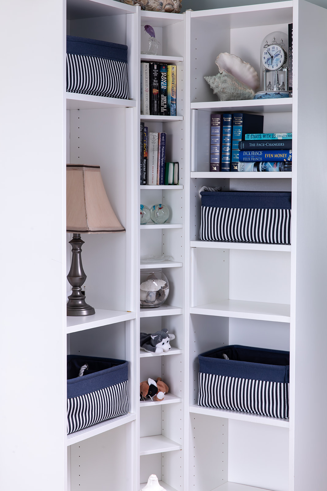 Keep clothing and personal items within easy reach in space-saving vertical shelving with storage baskets, making it simple to unpack, stay organized, and avoid living out of a suitcase during your stay.