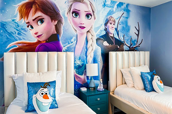 Your little ones will love sleeping with Anna and Elsa in their own Frozen room!