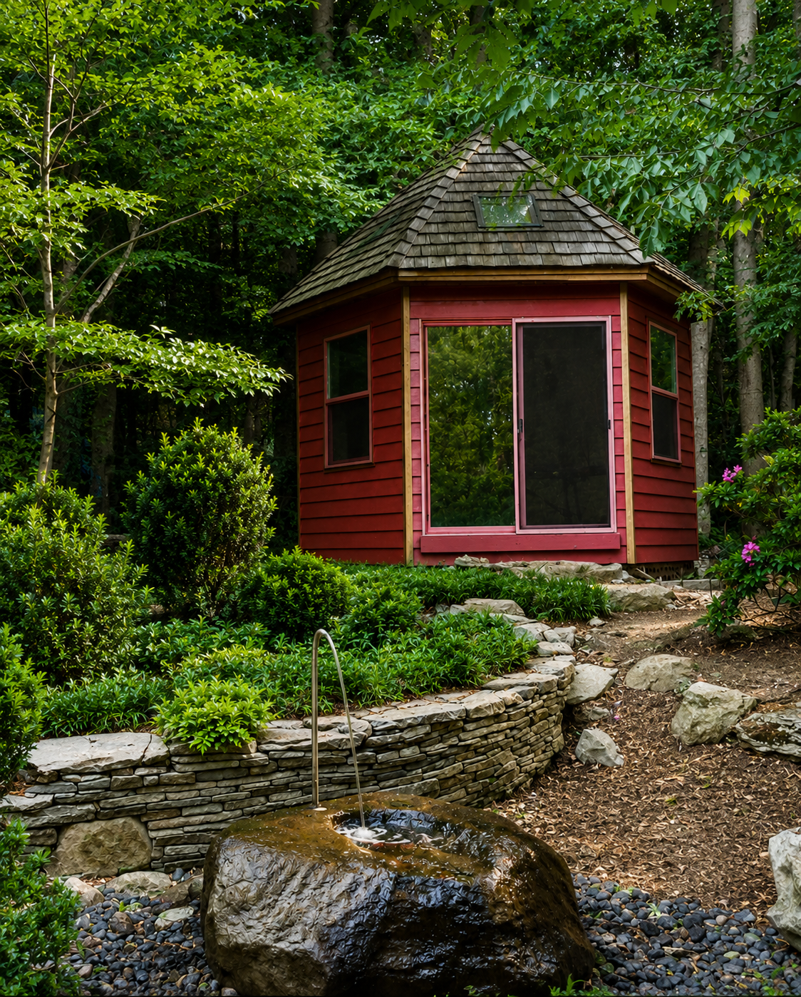 Japanese Tea-house nestled in the forest
