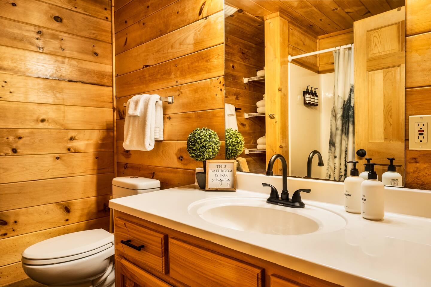 Lower level bathroom with tub/shower