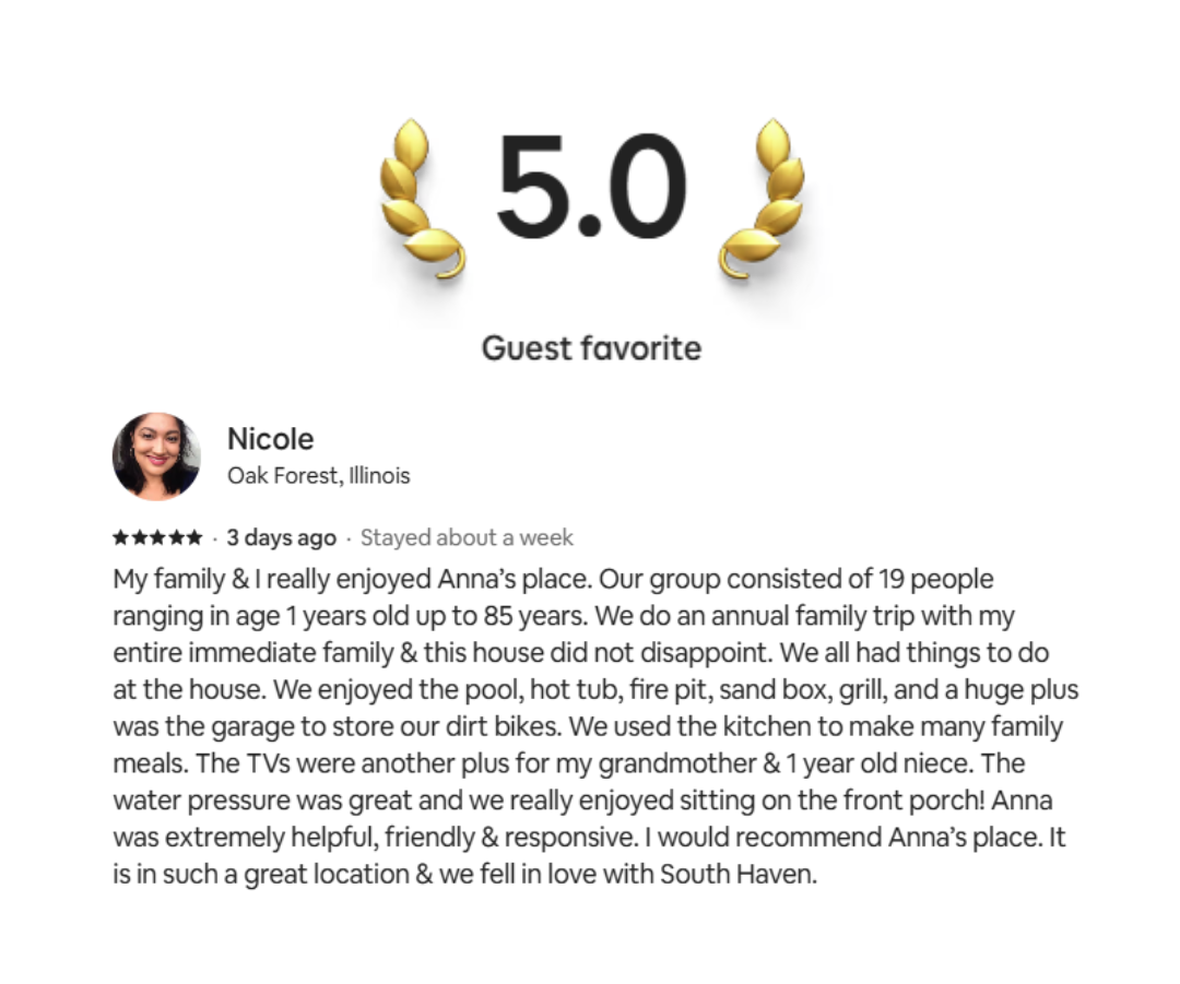 Book with confidence knowing families consistently rave about the comfort, space, and memories made here.