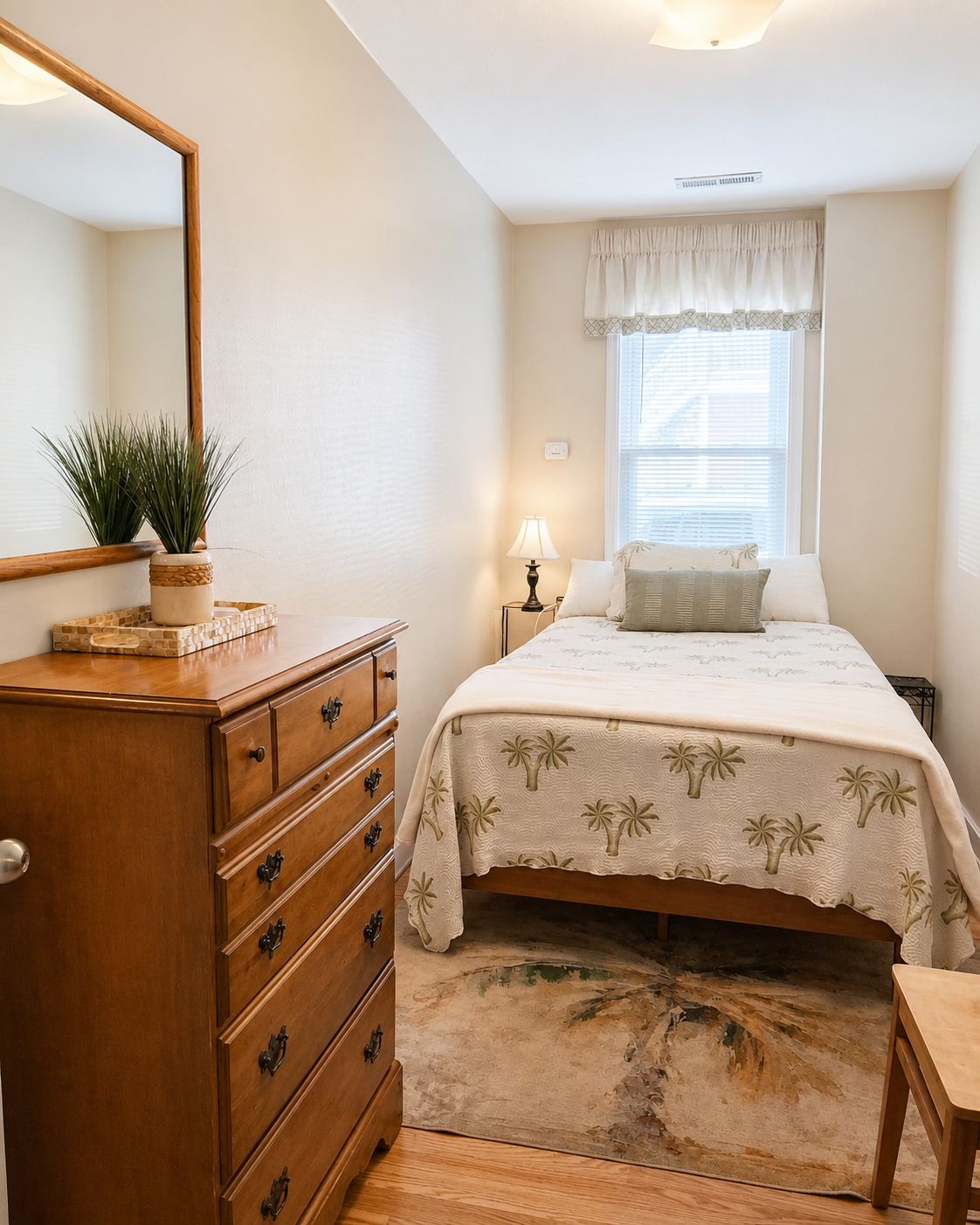 2nd bedroom with Full bed, dresser, wardrobe