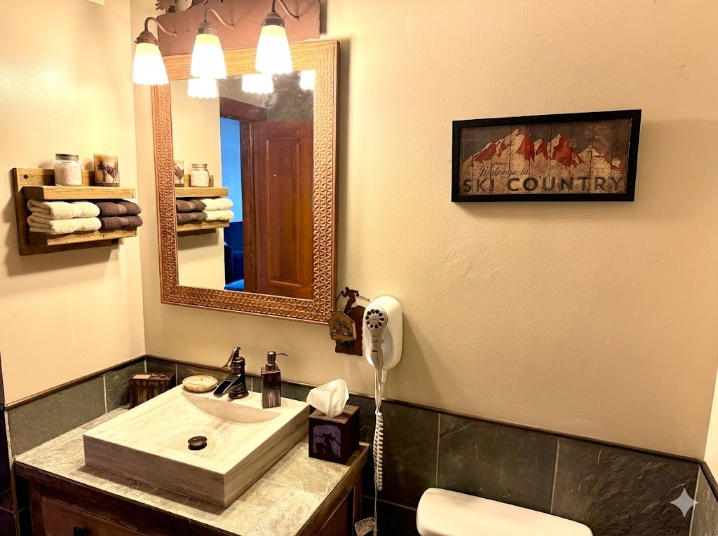 Modern Bathroom with vanity amenities!