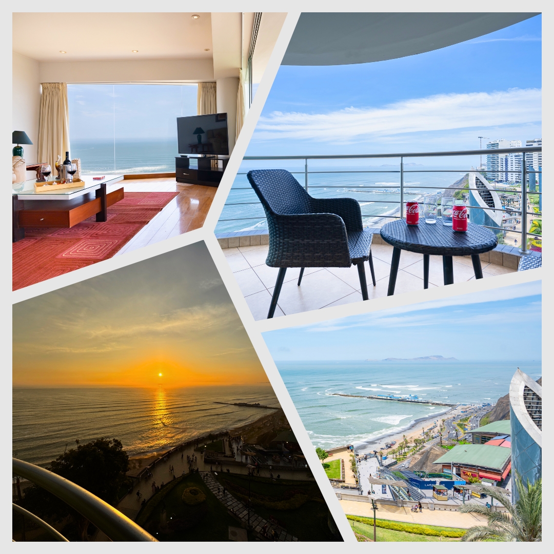 Experience Miraflores like never before. This stunning corner unit offers a rare architectural layout where the Pacific Ocean is your constant backdrop from the living room, the kitchen, and the main bedrooms.