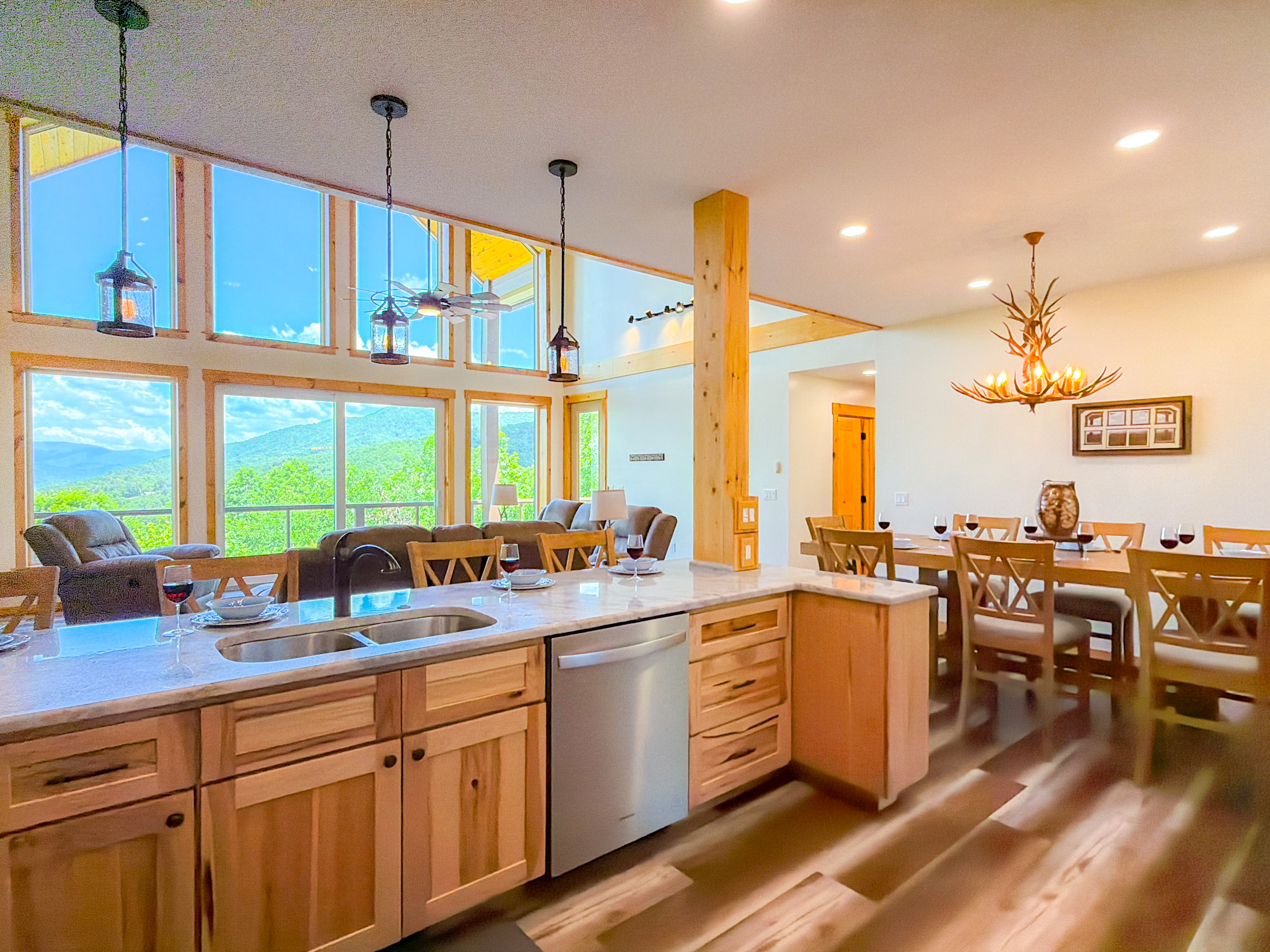Plenty of space in the fully stocked kitchen