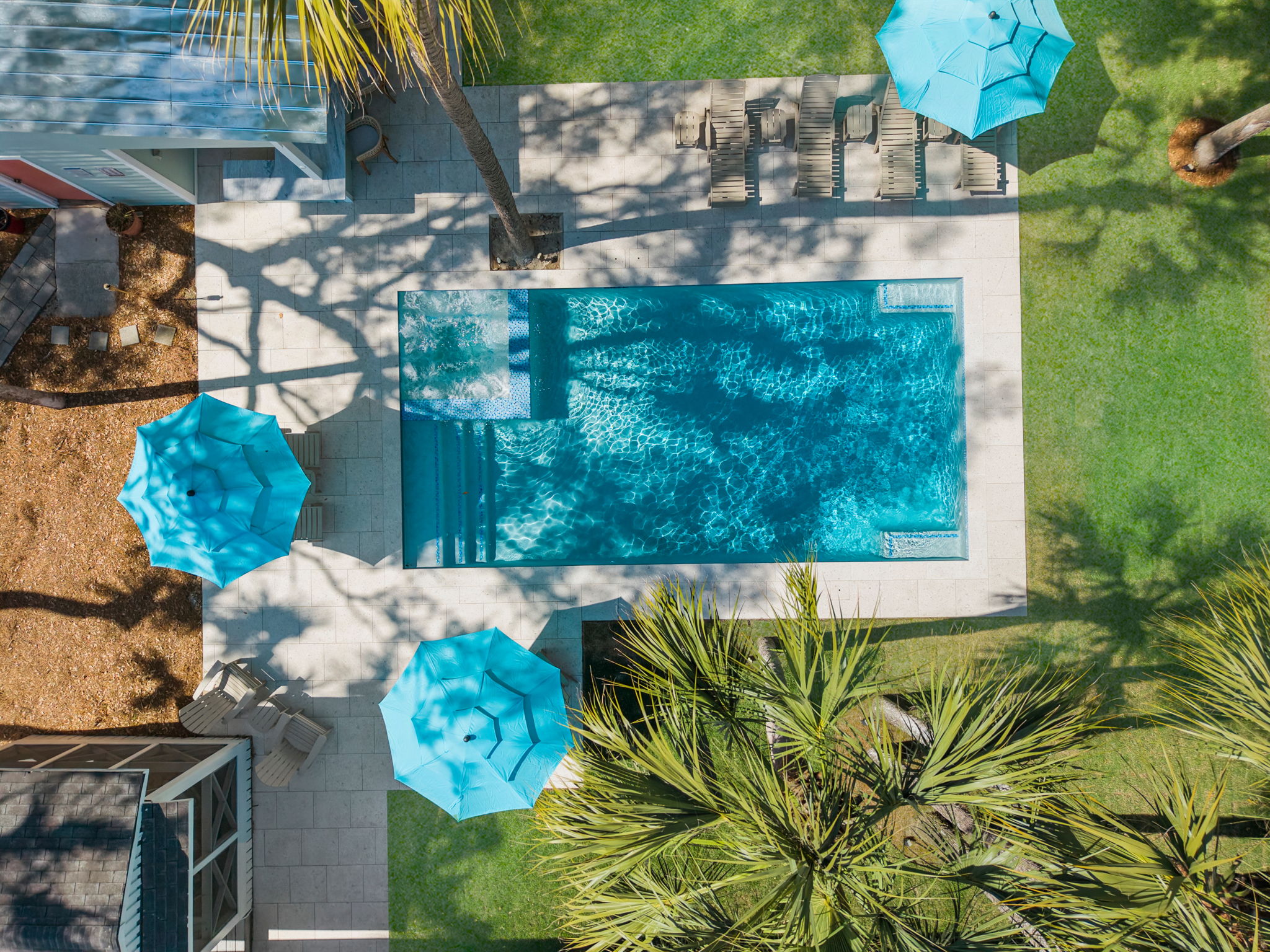 Aerial View of Pool | IOP Escapes Beach Blessing | 3705 Hartnett Blvd, Isle of Palms, SC