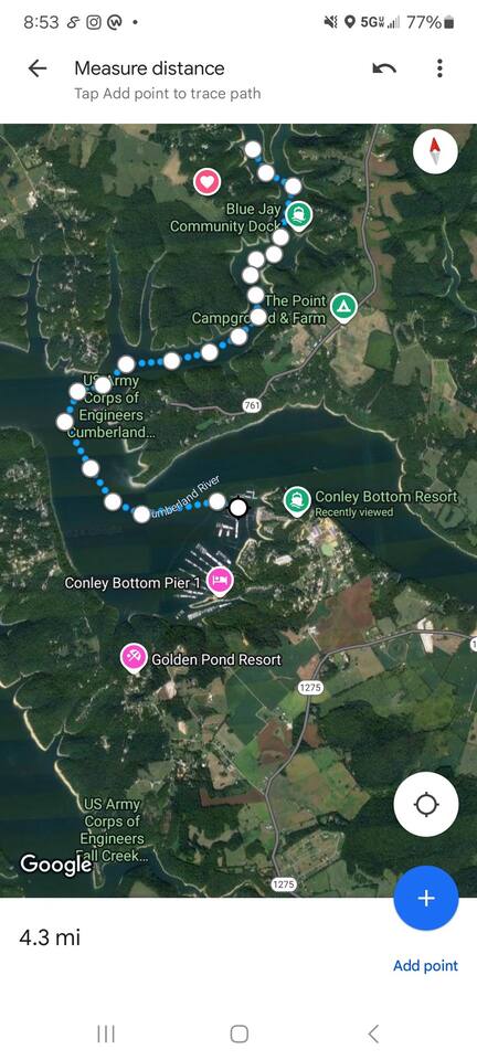 Less than a 10-minute boat ride from the boat ramp to Conley Bottom Marina for all your lake needs.
