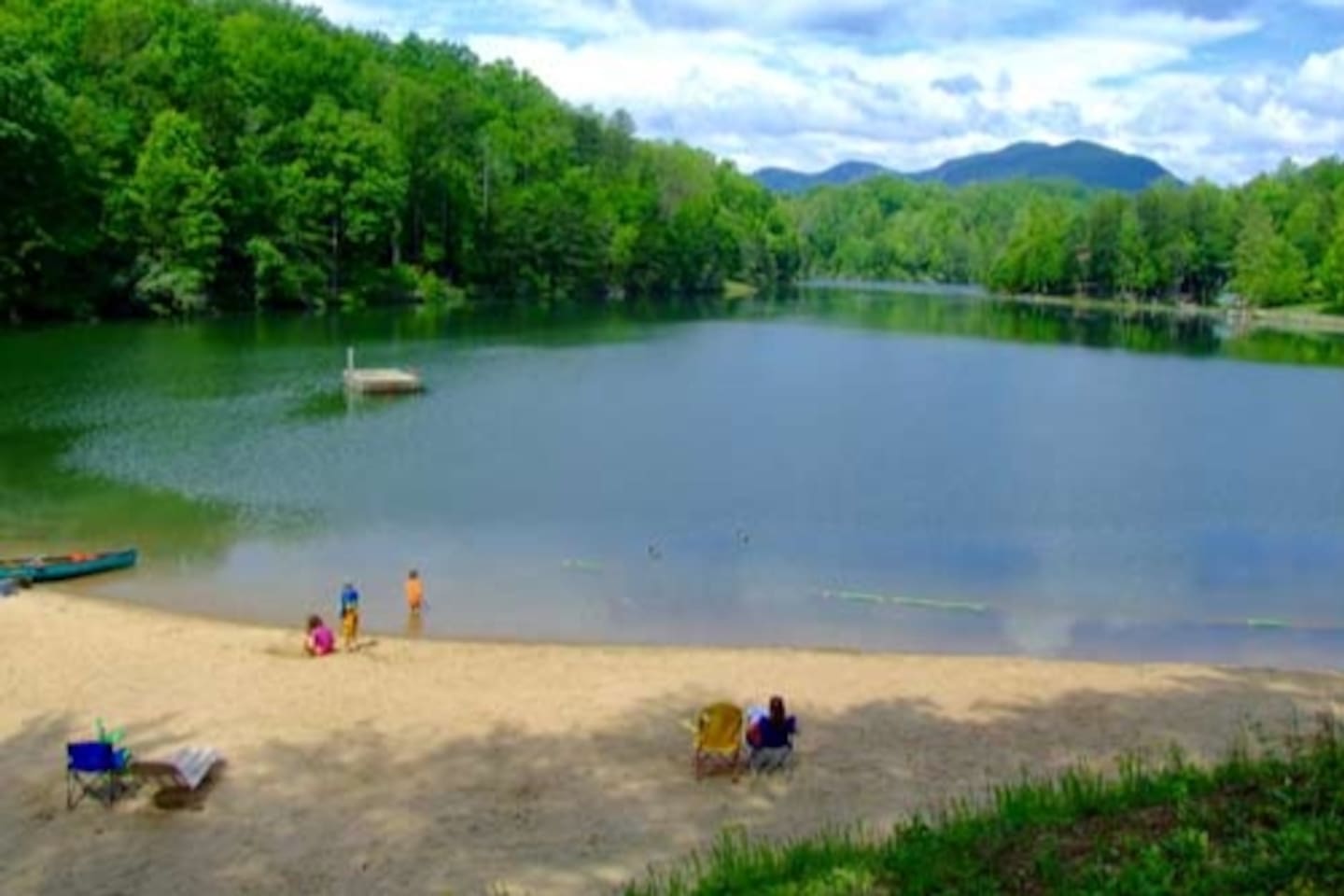 Private beach in Riverbend community where cabin is located. Beach/waterfall and river are minutes from the cabin. Parking available at the beach.