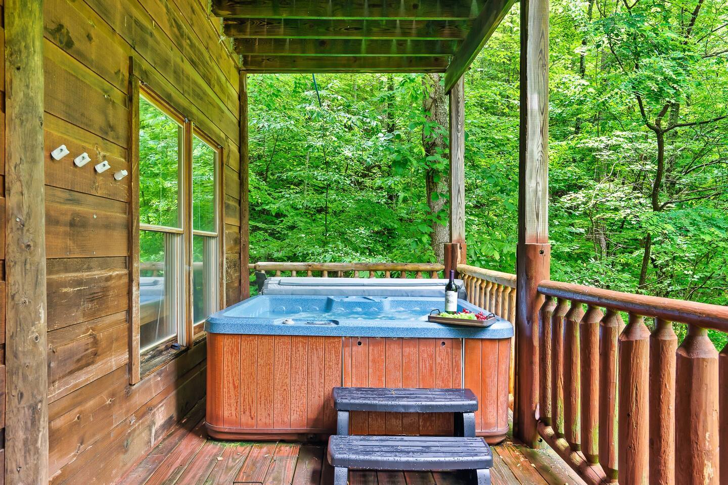 And what better way to melt away the day's adventures than in the inviting embrace of the hot tub? Immerse yourself in the breathtaking vistas, enveloped in the blissful warmth and soothing bubbles—a sanctuary of serenity awaiting your arrival.