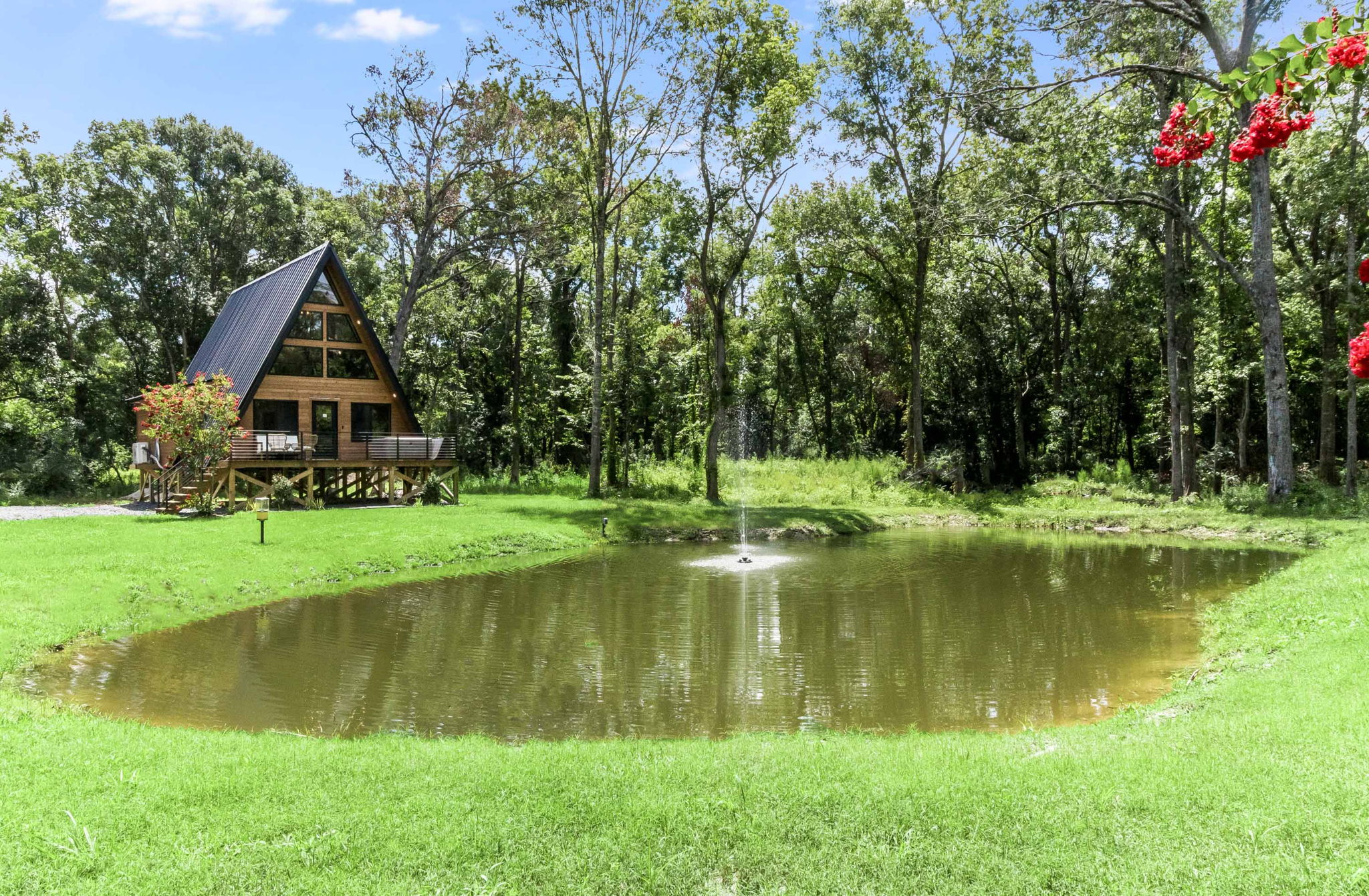 Willow A-Frame and pond
