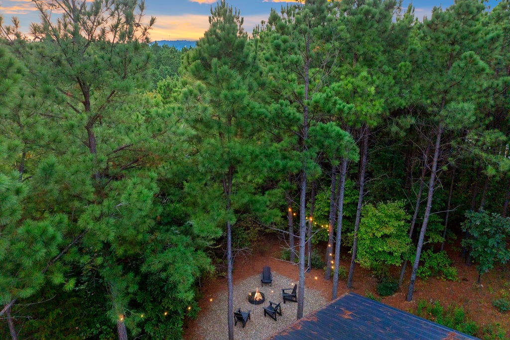 'Where's Waldo?' You can barely make out the 'string lights' in your back deck / fire pit area.  