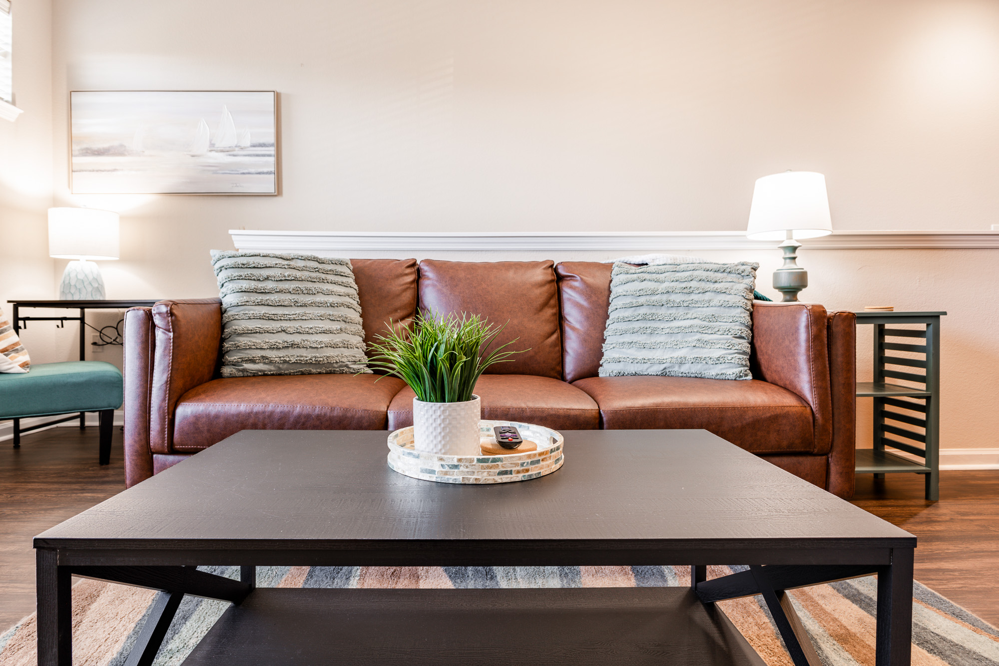 comfy couch in living room