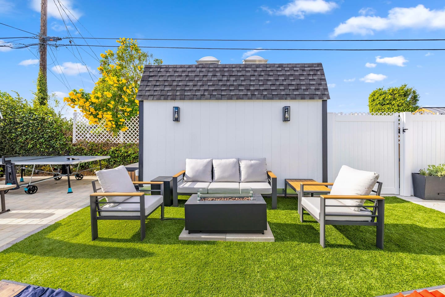 Backyard Seating & Fire Table