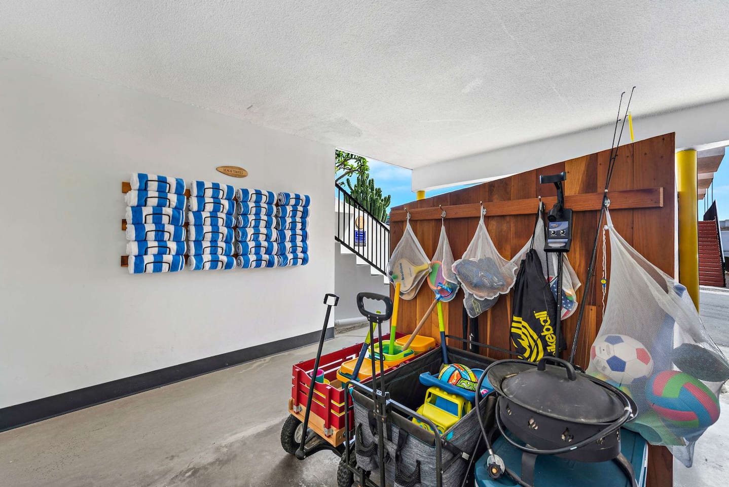 We provide wagons and beach toys too.