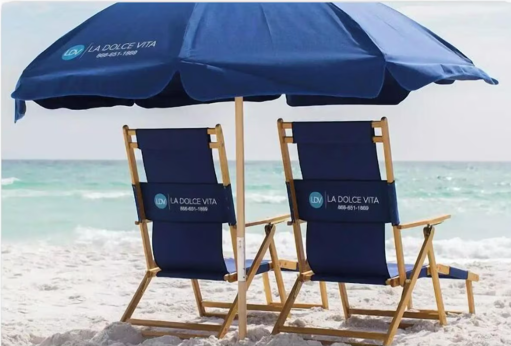 FREE Seasonal beach chair service is included - 2 chairs + 1 umbrella included March–October - with your name on them will be waiting for you at the beach!