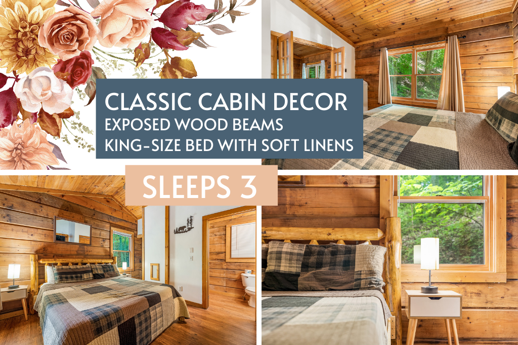 Classic cabin design meets modern comfort—sleeps 3 with ease