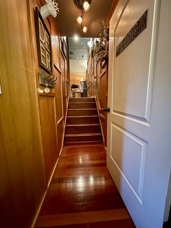 Just a few final steps up to your private Lodge Over Garage. 