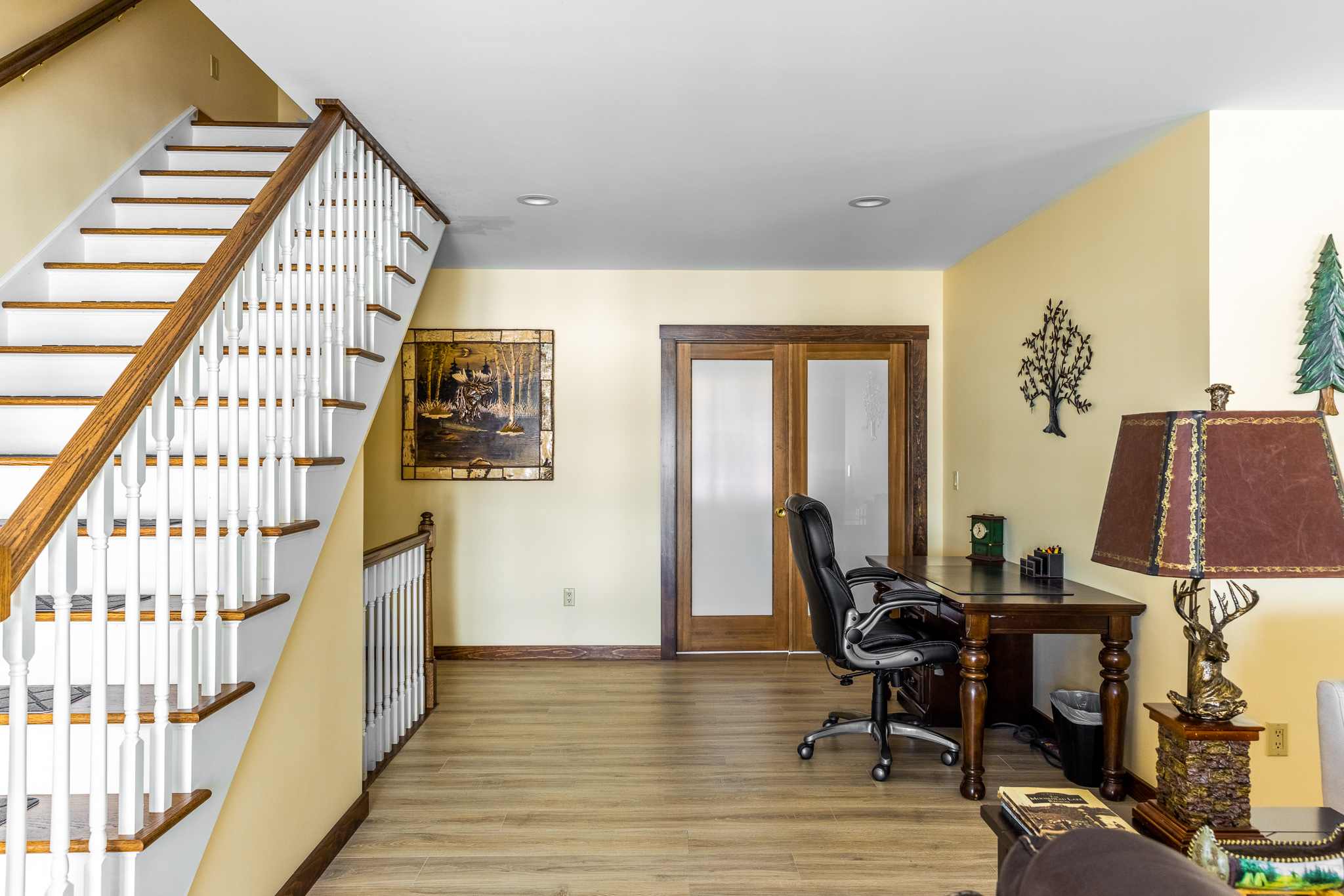 Workspace with comfortable desk chair