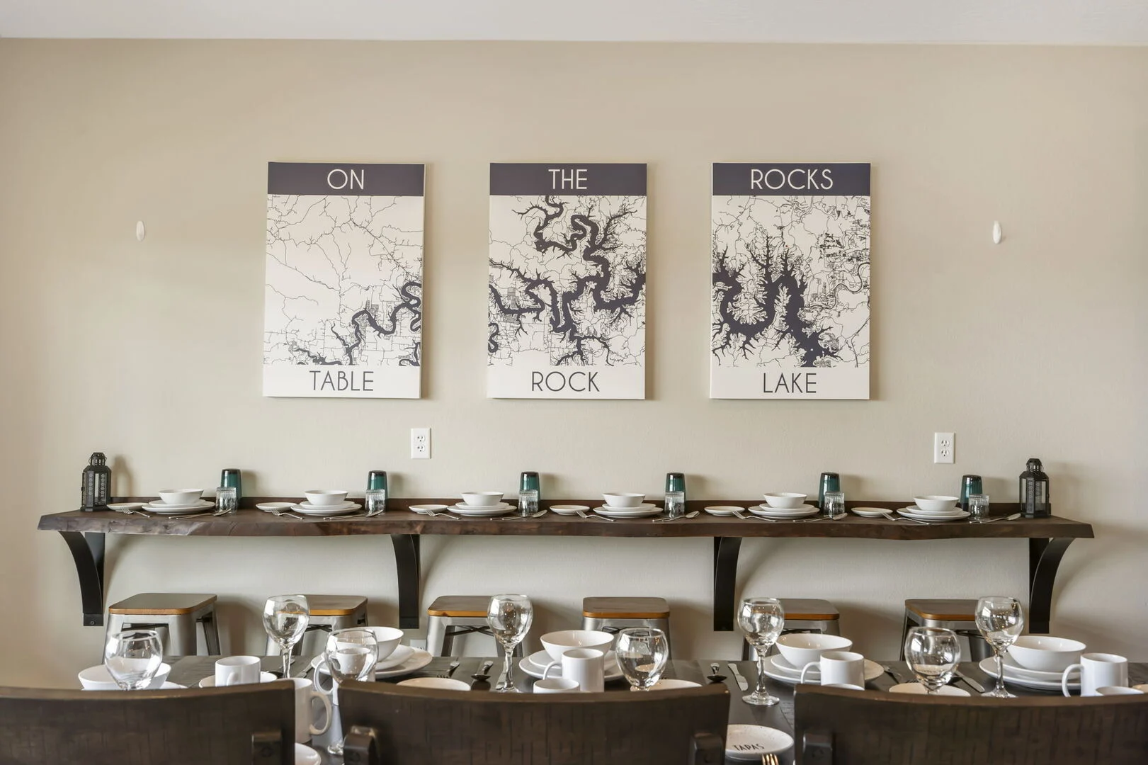 Plenty of dishware for large gatherings.