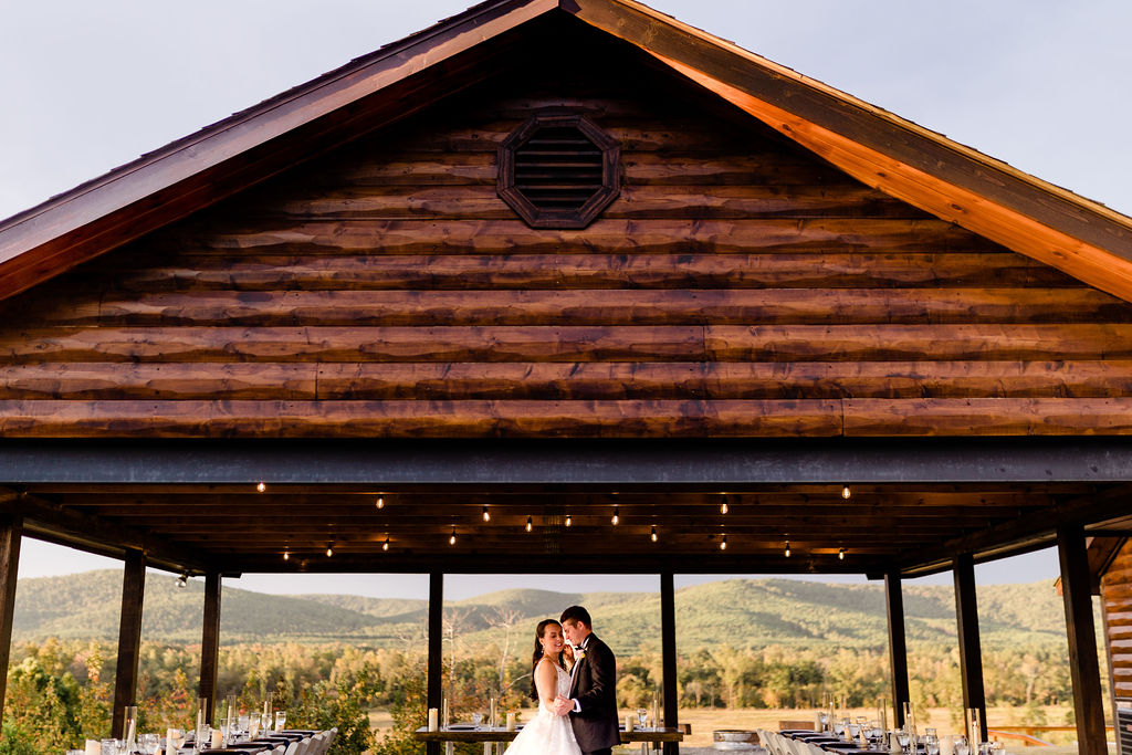 Private cabin venue for a full wedding weekend.