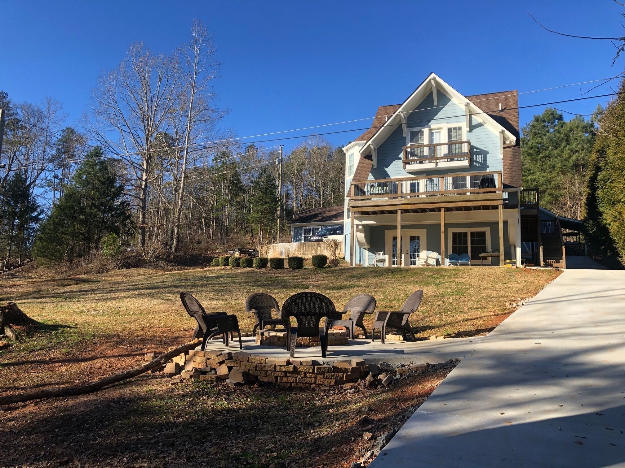 Paved pathway to the lake