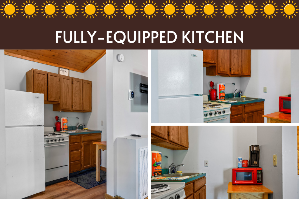 Cook like home in this fully-equipped kitchen—everything you need is here.