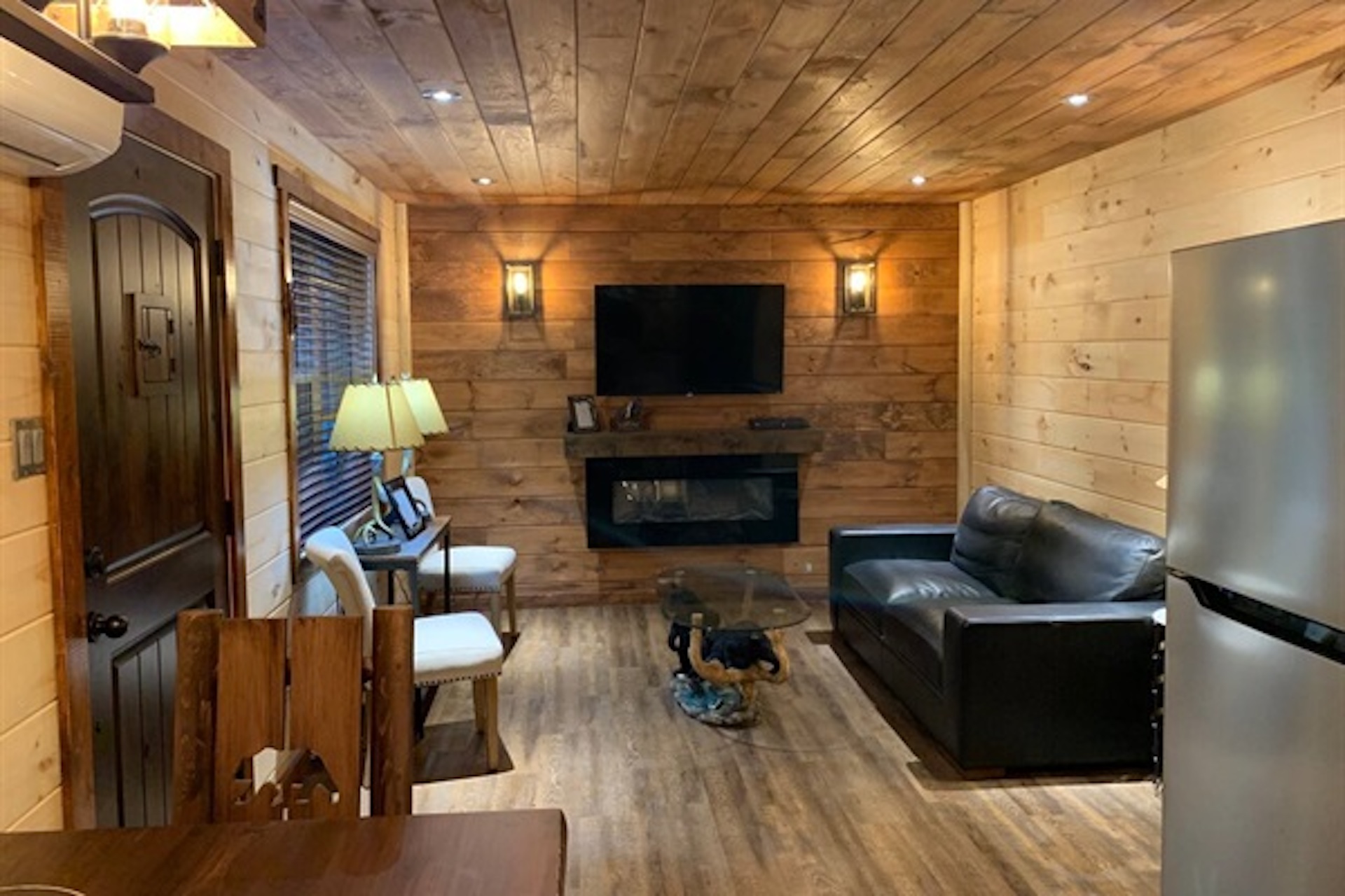Cozy living room with fireplace and comfortable seating