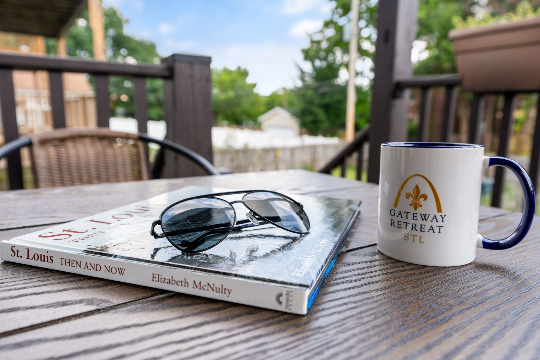 Enjoy your morning coffee on the peaceful covered deck right off the kitchen