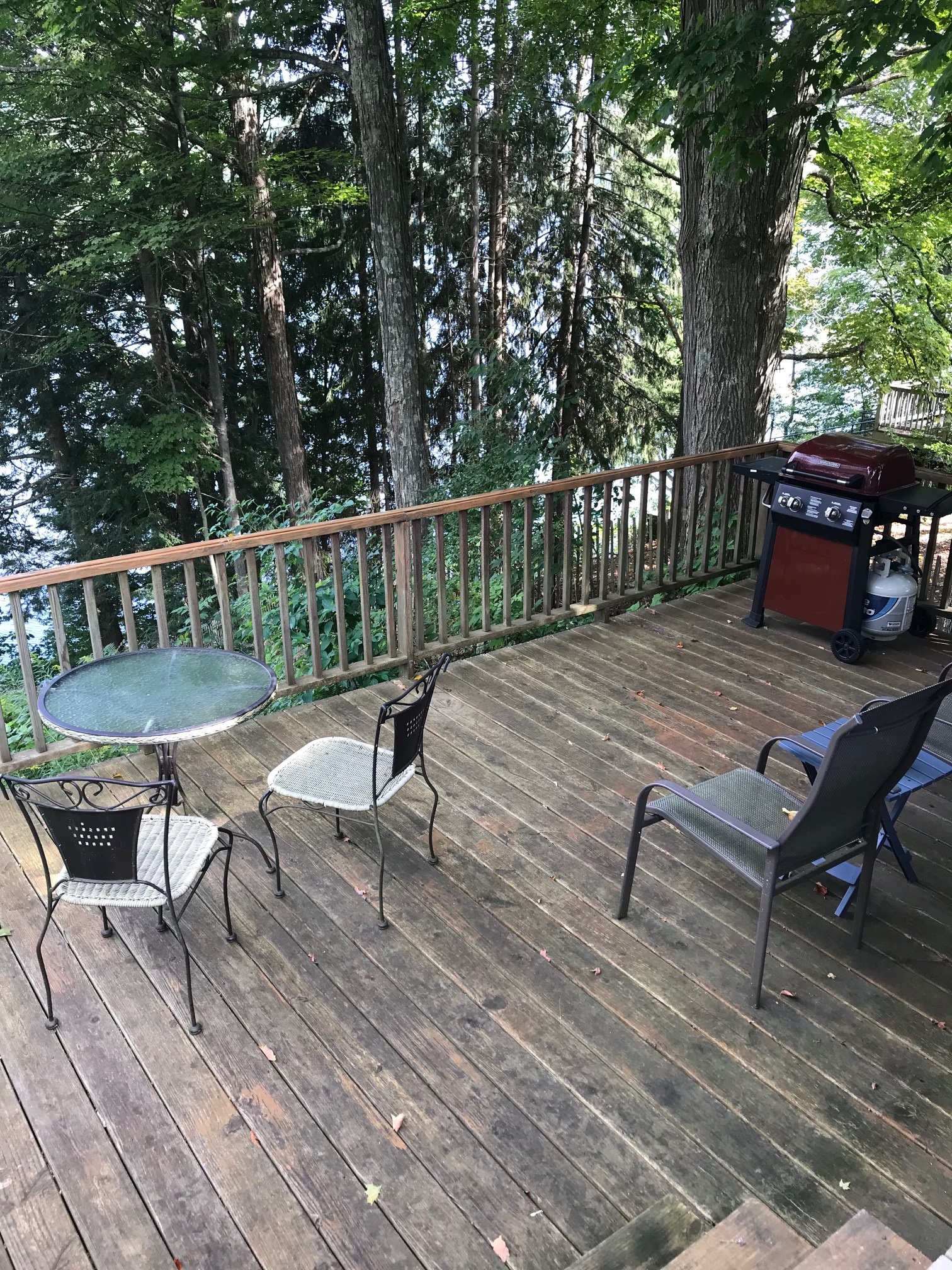 Outdoor dining and grilling with a view