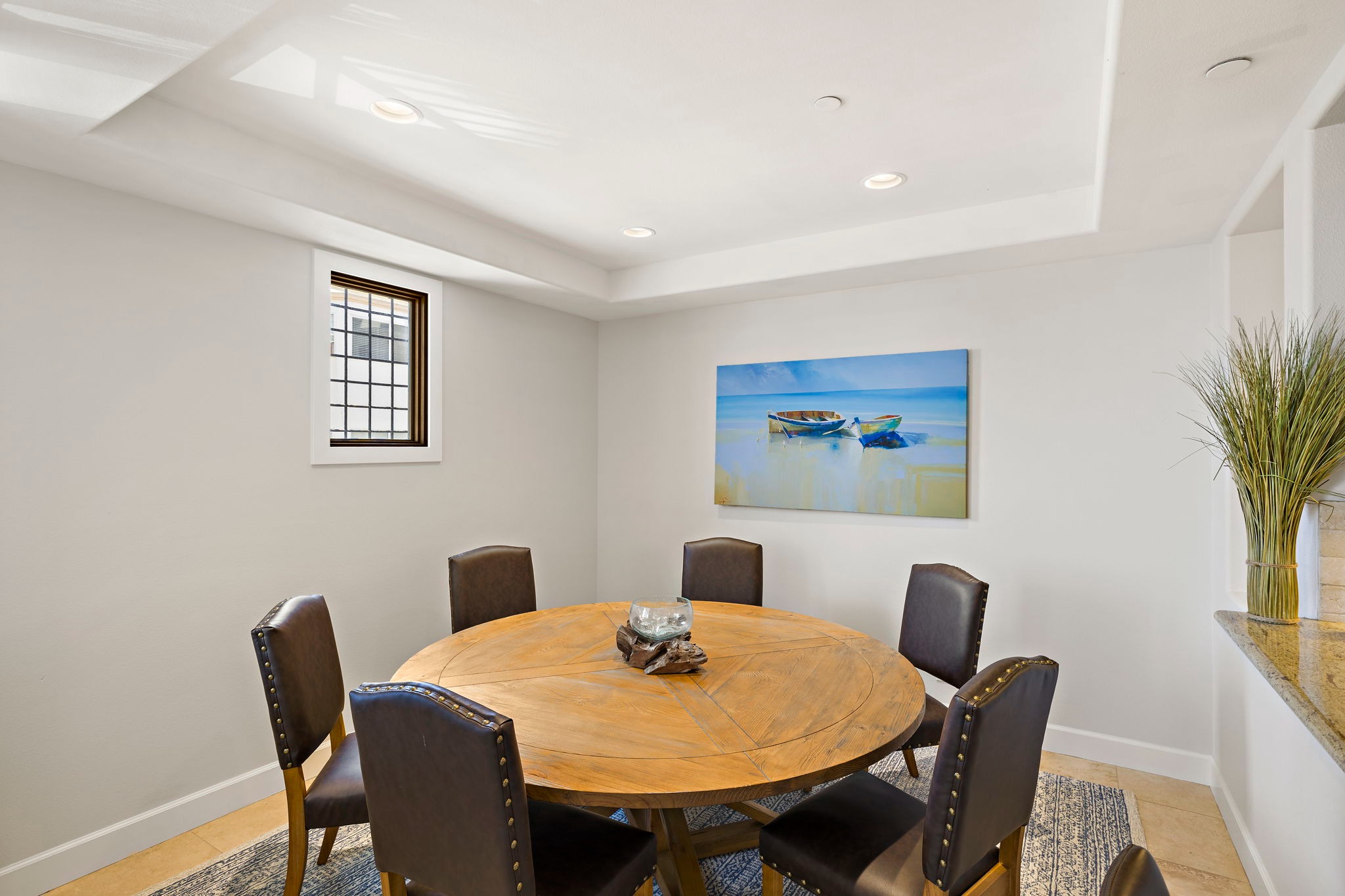 Seating for up to 8 people in the dining room.  