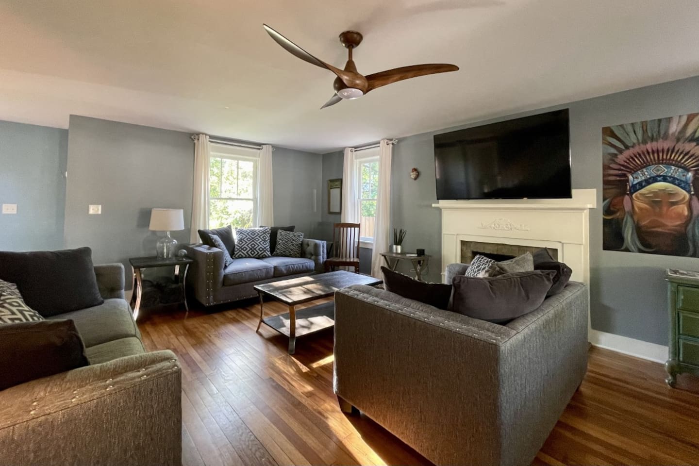Living Area with large Smart tv
