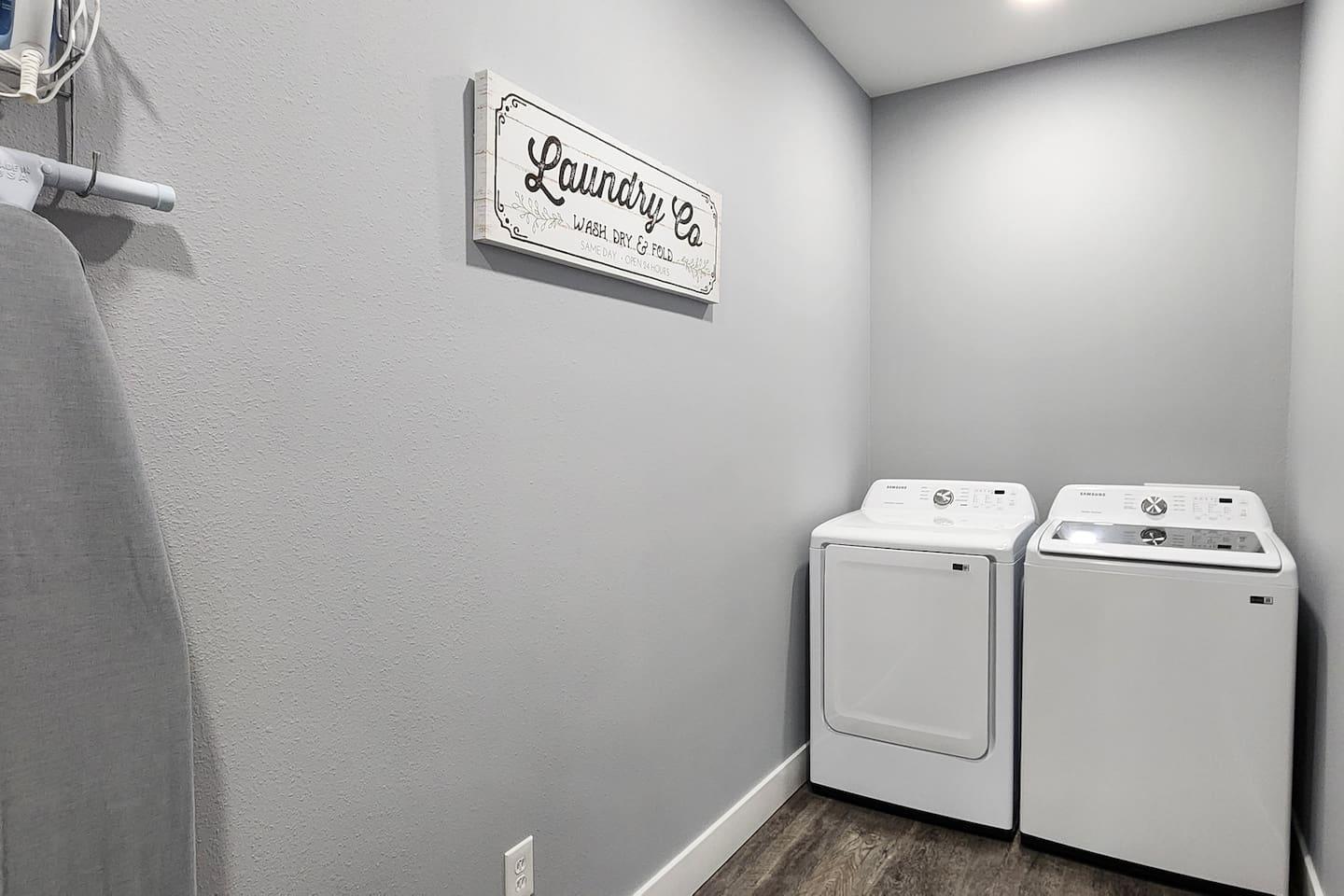 Keep the family clean: In-unit washer and dryer plus iron.