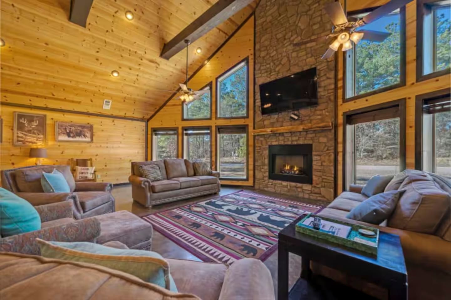 Plush sofas for movie marathons and nap attacks.