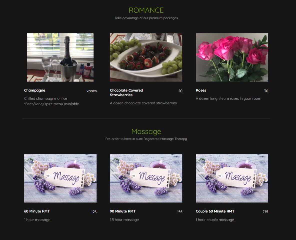 ROMANCE AND RELAXATION. TREAT YOURSELF TO SOMETHING NICE. YOU DESERVE IT!