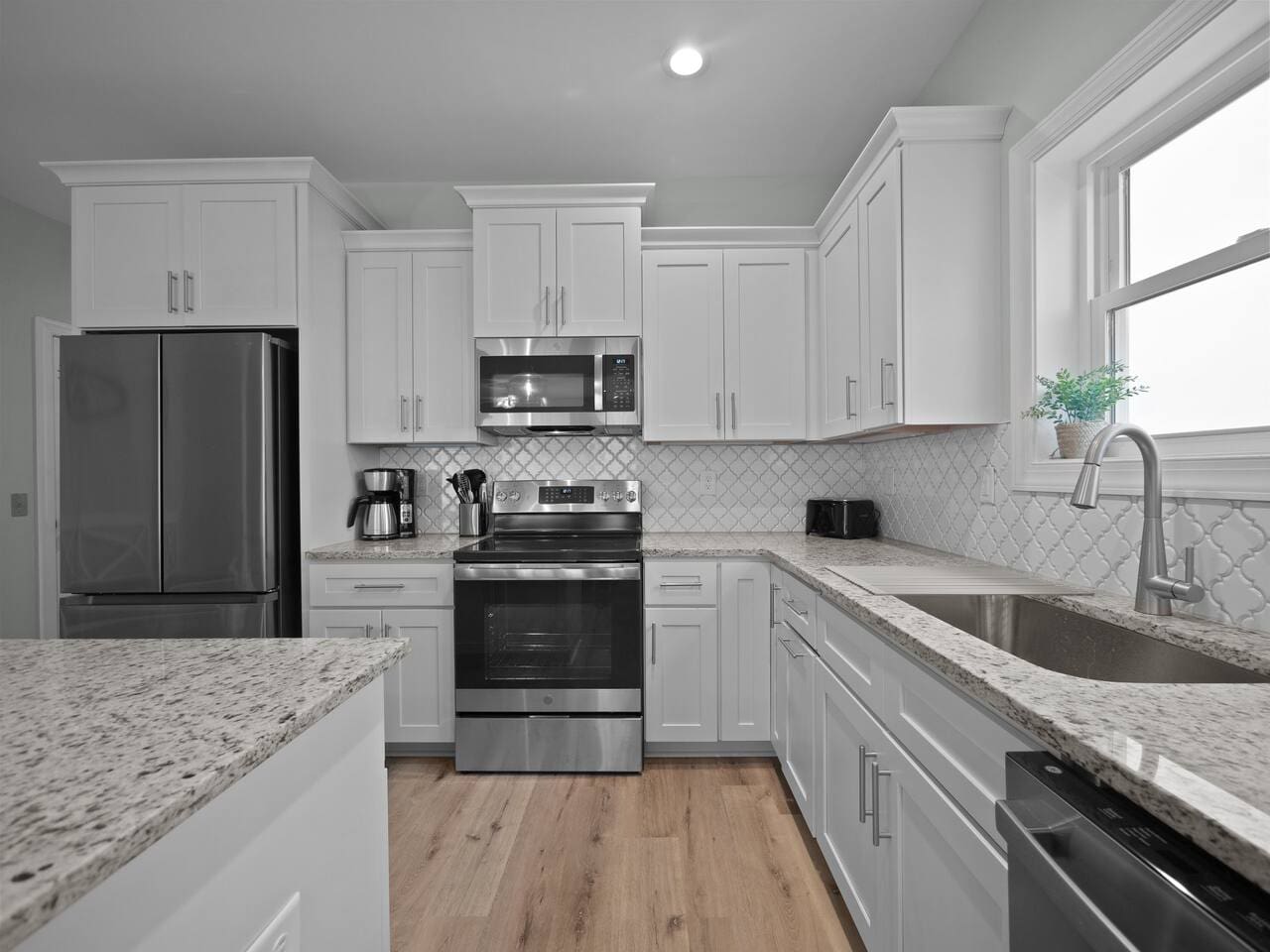 Fridge, Range Oven, Microwave, Coffee Maker, Toaster