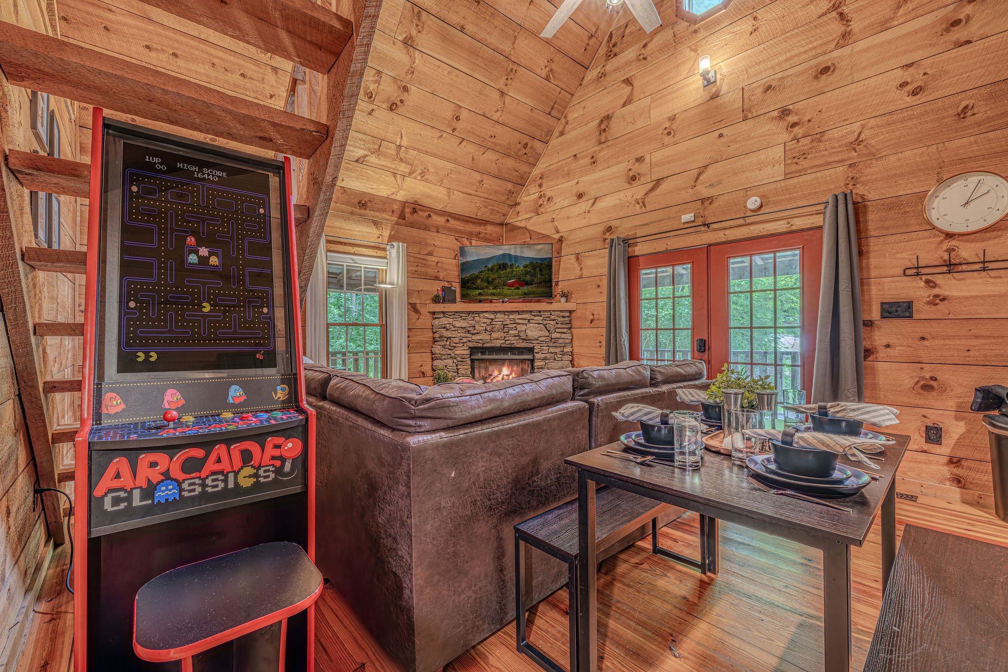 Arcade games, a fireplace, and zero excuses to be bored.