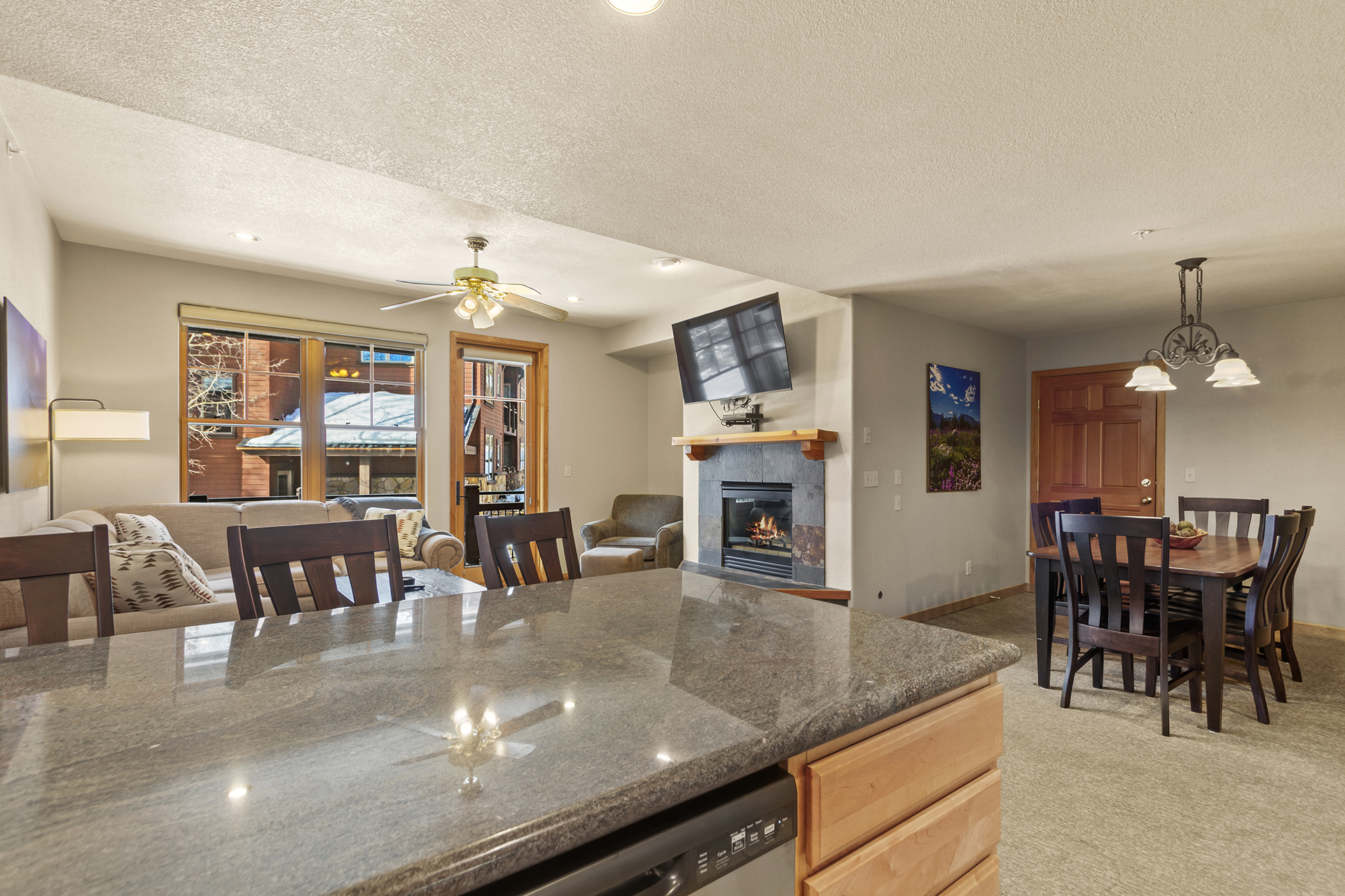 Additional seating at the kitchen counter