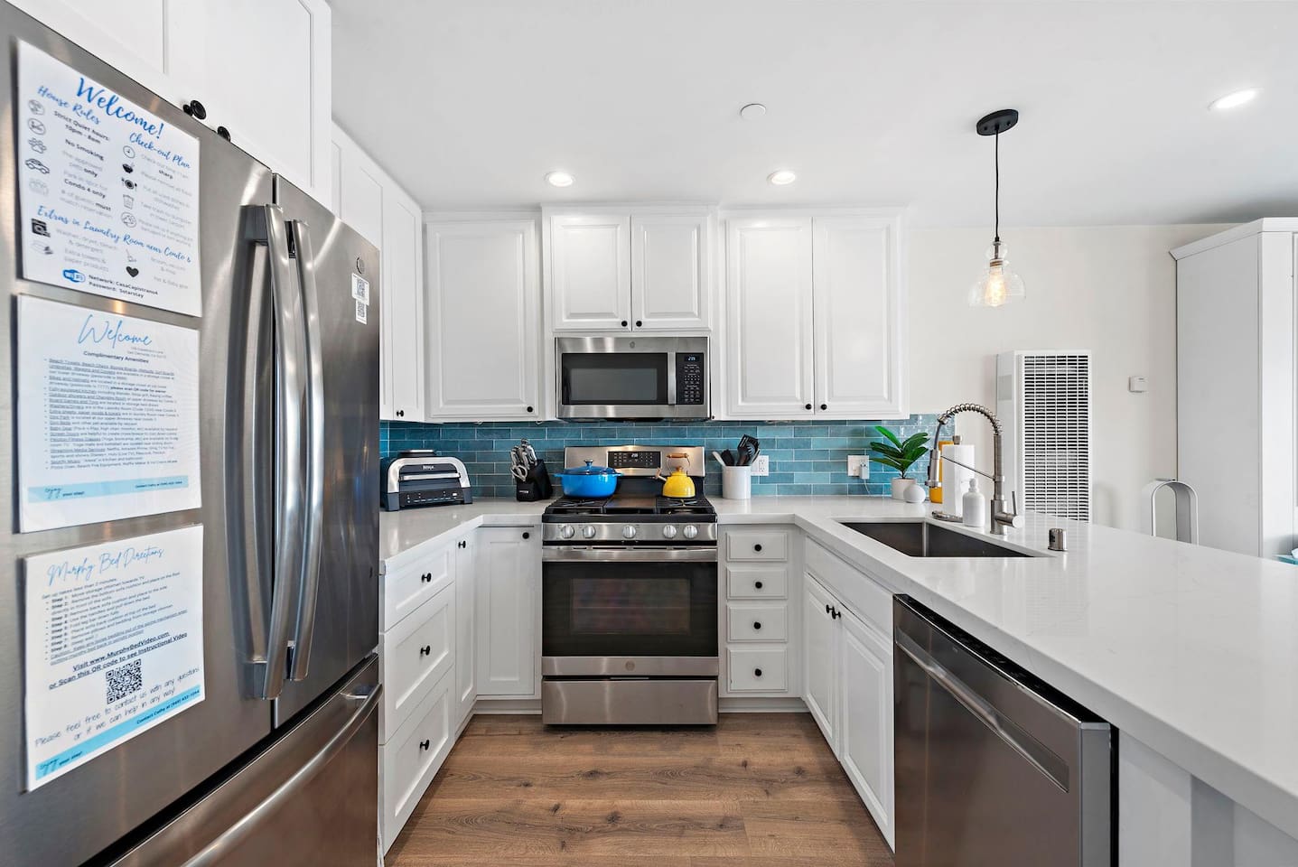 Fully remodeled in Aug 2021, the kitchen is fully equipped enough to prepare almost any meal.  It has premium appliances, a blender, food processor, Ninja Grill/Air Fryer, Keurig, Toaster and hot water kettle.