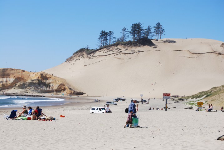 Cape Kiwanda with climbing, beautiful views, sand surfing, tide pools, and surfing.