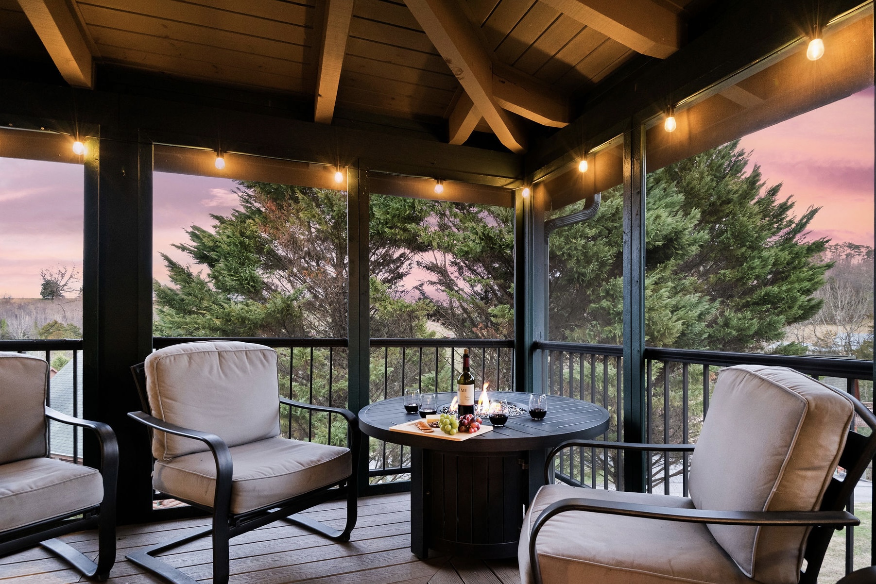 Fire Table W/ Cozy Seating & View