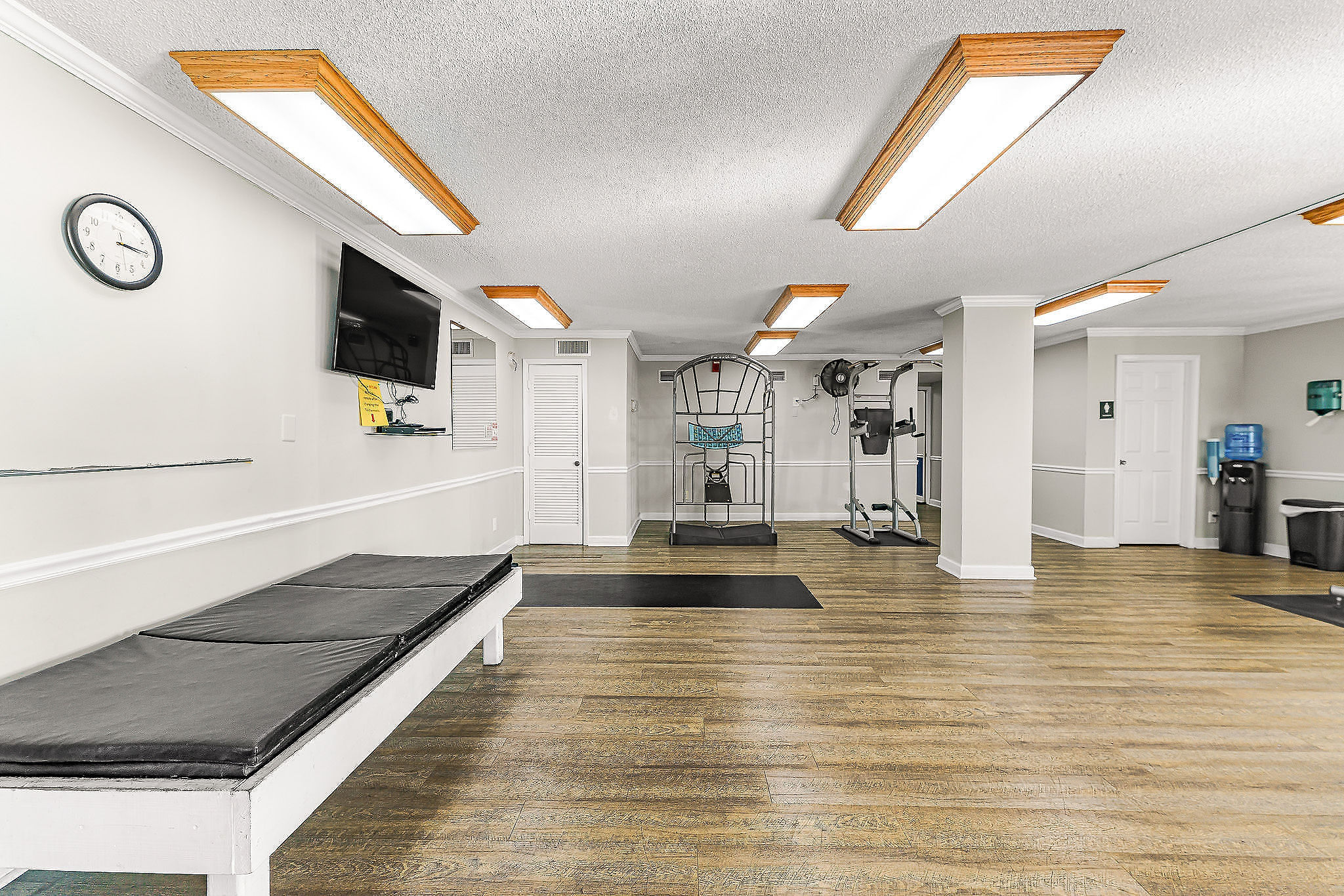 The fitness center stays pleasantly cool even during an intense run on the treadmills.