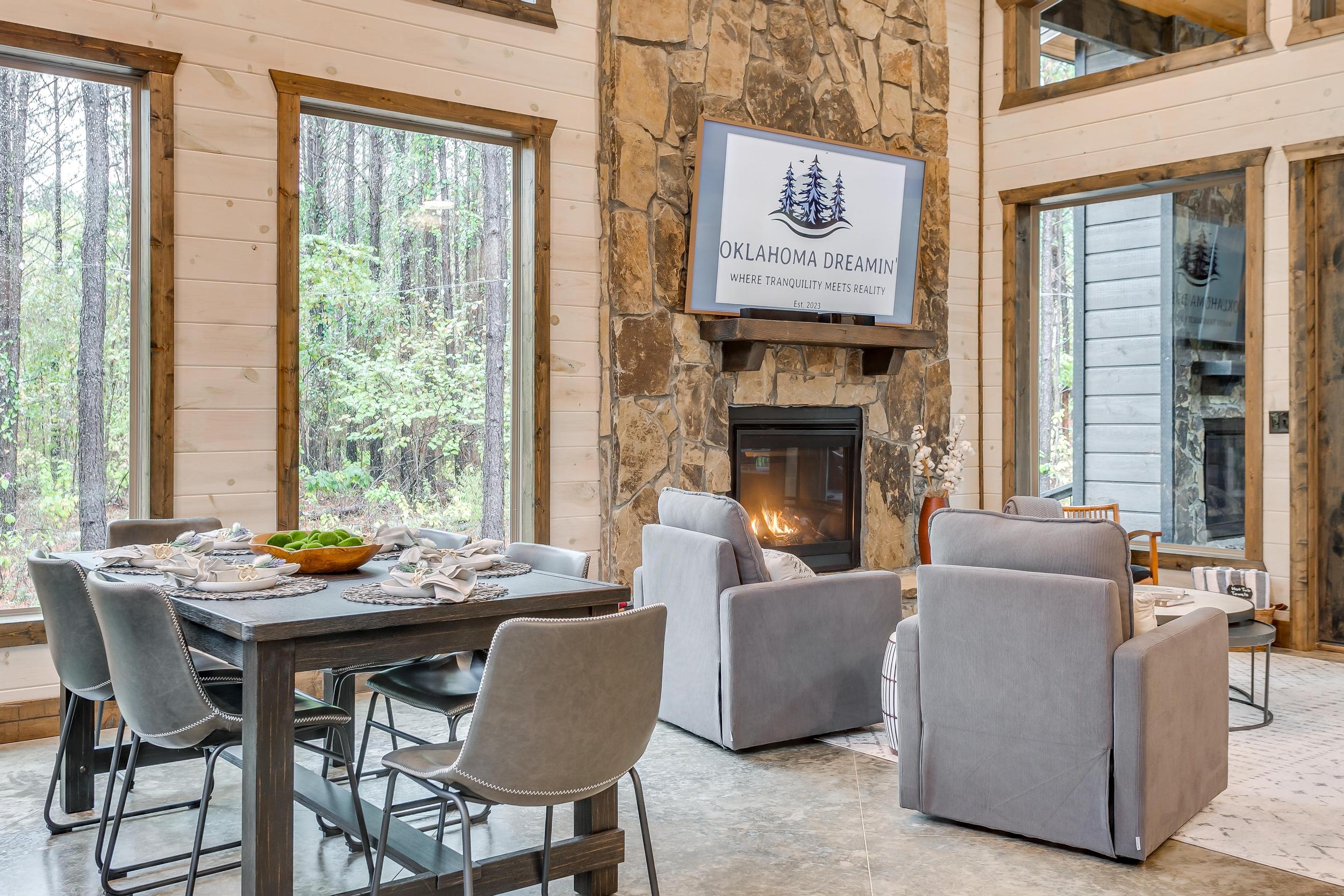 Open floor plan to allow everyone to join in the conversation