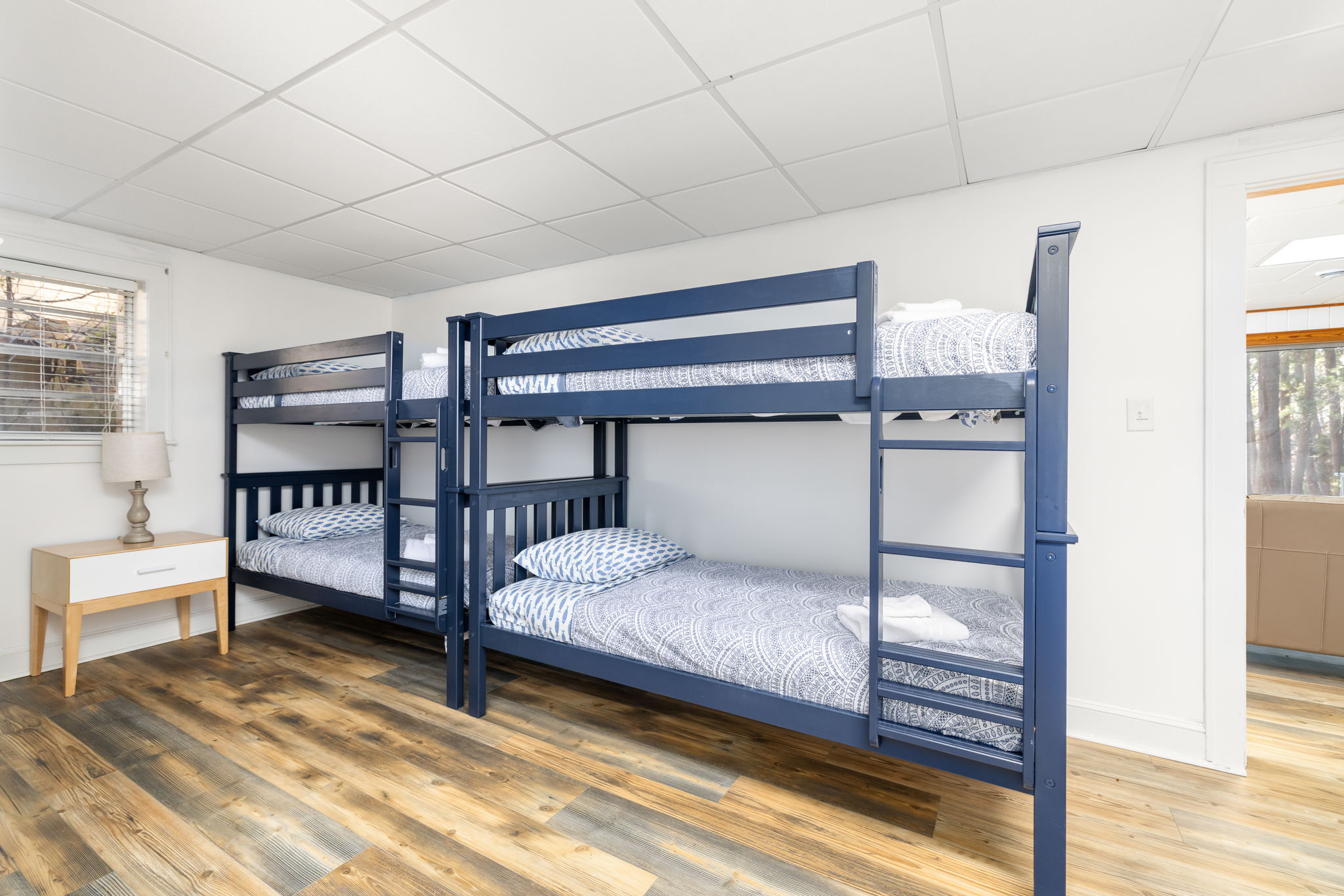 Two comfortable bunkbeds with all new sheets and comforters!